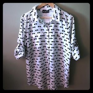 Karl Lagerfeld blouse sunglasses print size large